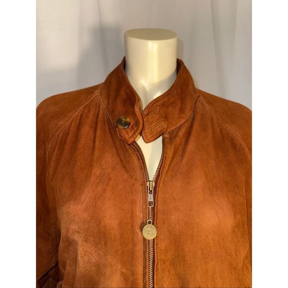 Vintage 1980s Marshall Fields New Traditions Brown Suede Bomber Jacket – North A - Picture 2 of 12